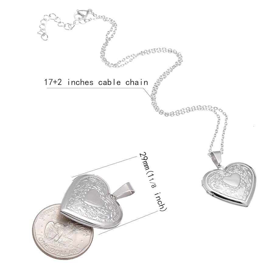 Joseph Brothers Stainless Steel Silver Heart Locket Necklace